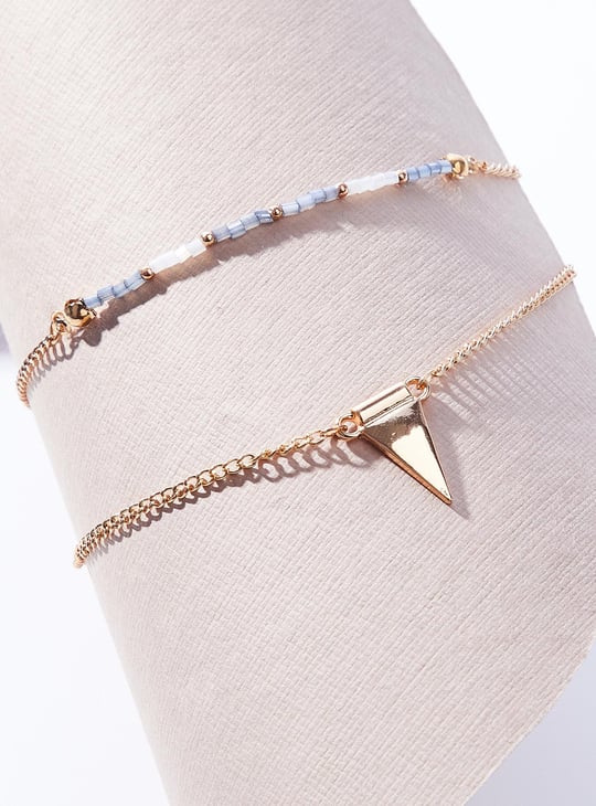 Women Layered Anklet with Charm
