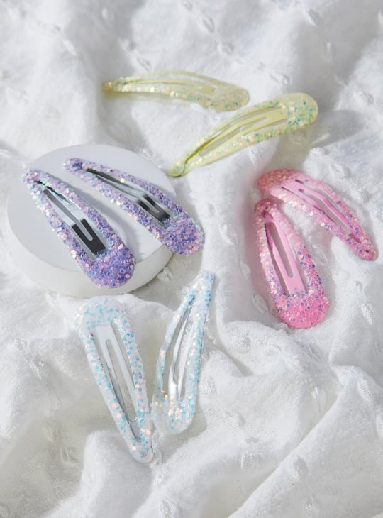 Girls Shimmery Tic Tac Clips - Pack of 8