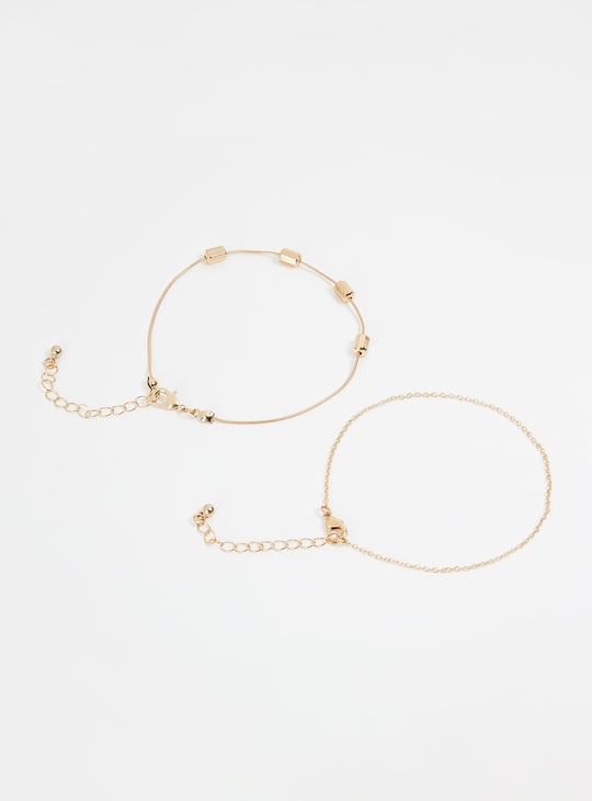 Women Assorted Anklets - Set of 2