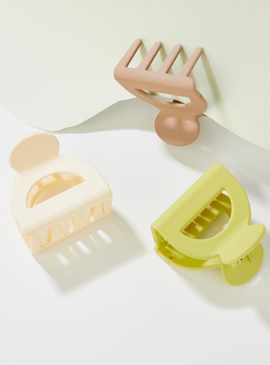Women Solid Claw Clips - Pack of 3