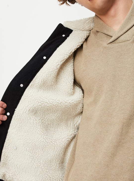 Men Solid Full Sleeves Denim Jacket