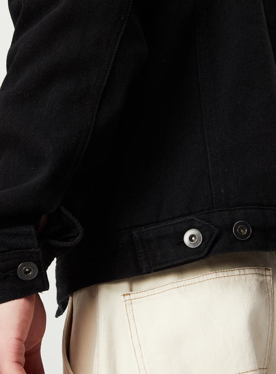 Men Solid Full Sleeves Denim Jacket