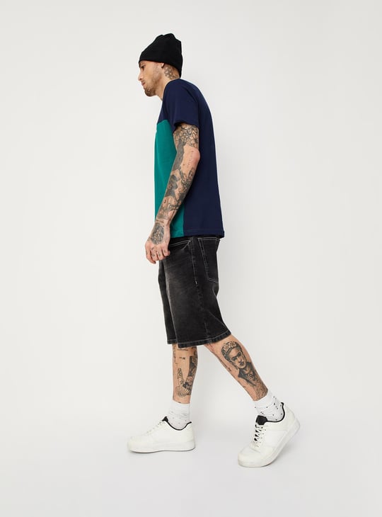 Men Washed Denim Shorts