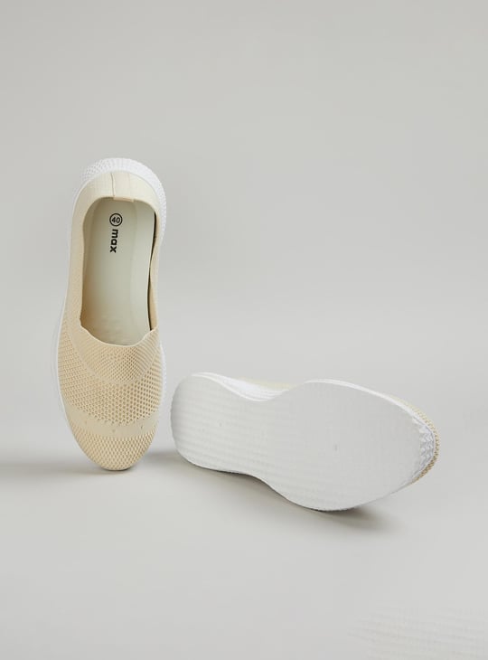 Women Textured Slip-On Casual Shoes
