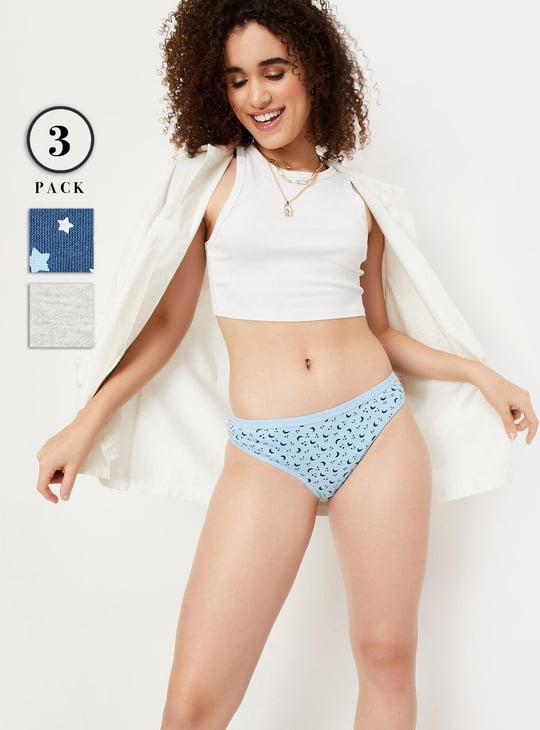 Women Printed Bikini Panties - Pack of 3