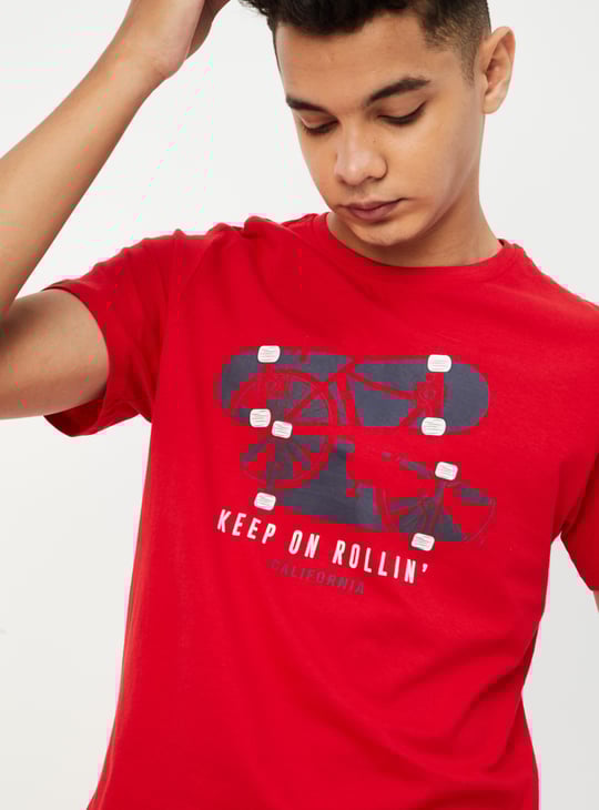 Boys Graphic Printed Pure Cotton T-shirt