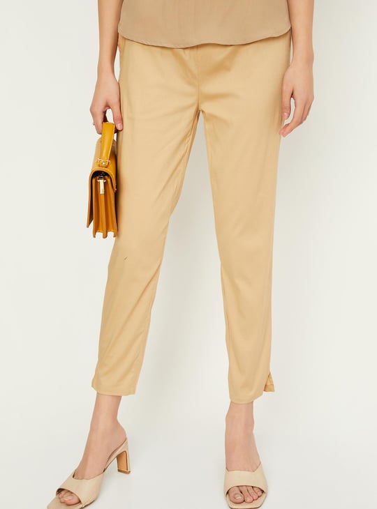 Women Solid Straight Pants