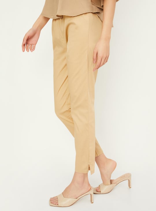 Women Solid Straight Pants