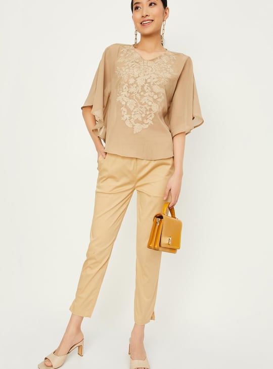 Women Solid Straight Pants