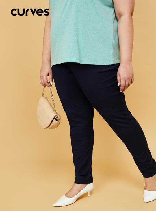 Women Solid Elasticated Jeggings