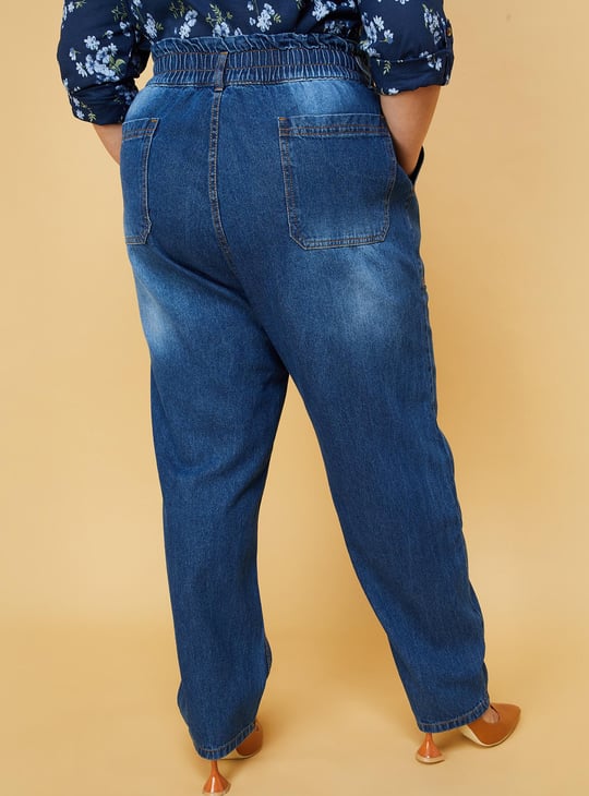 Women Washed Baggy Fit Jeans