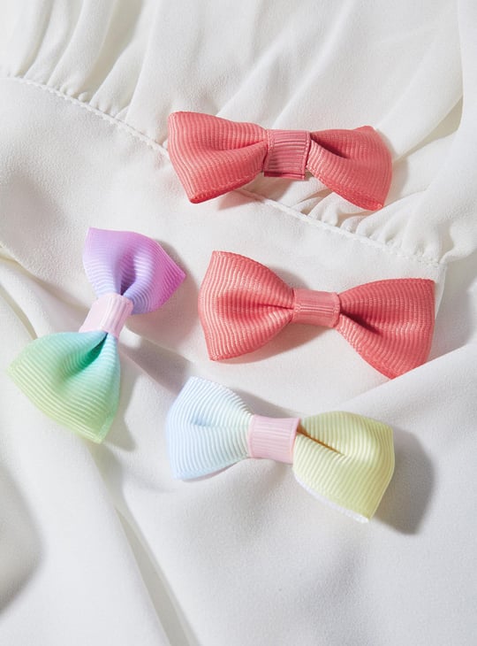 Girls Assorted Bow Hair Clips - Pack of 4