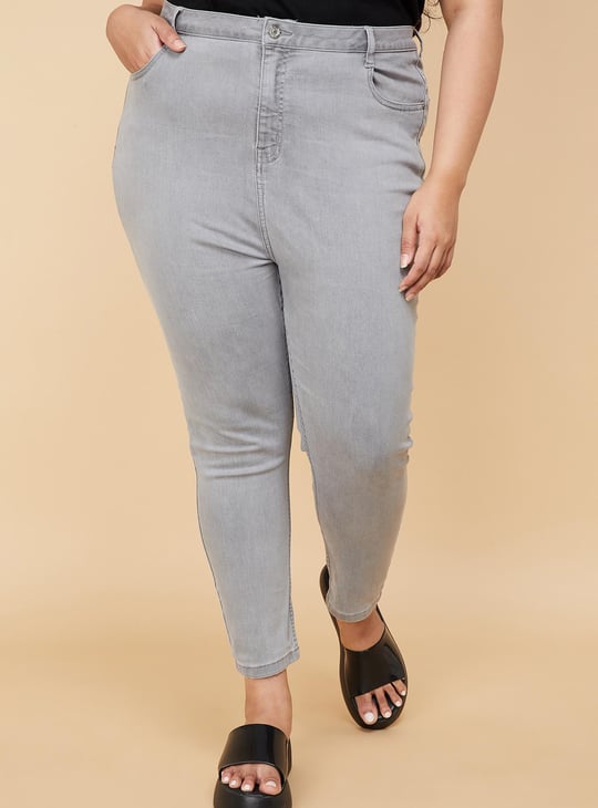 Women Washed Crop Slim Fit Jeans