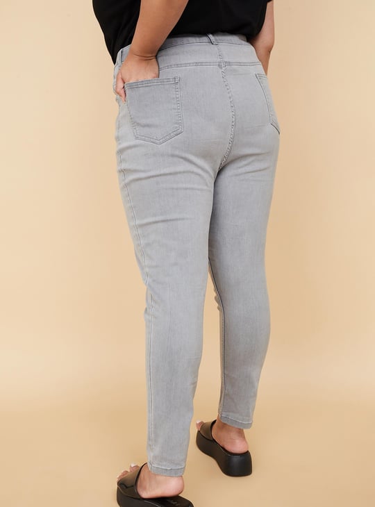 Women Washed Crop Slim Fit Jeans