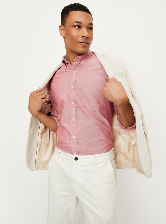 Men Solid Regular Fit Casual Shirt