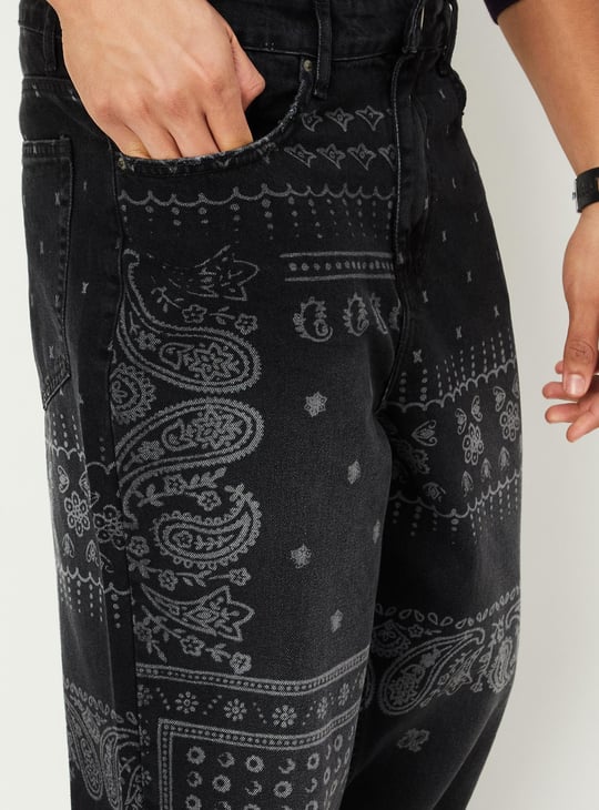 Men Printed Loose Fit Jeans