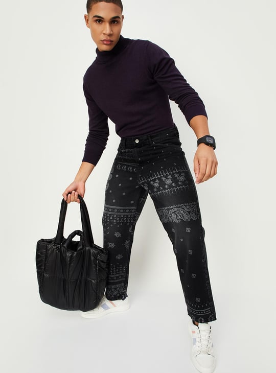 Men Printed Loose Fit Jeans