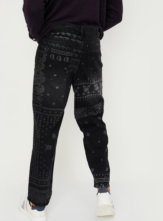 Men Printed Loose Fit Jeans