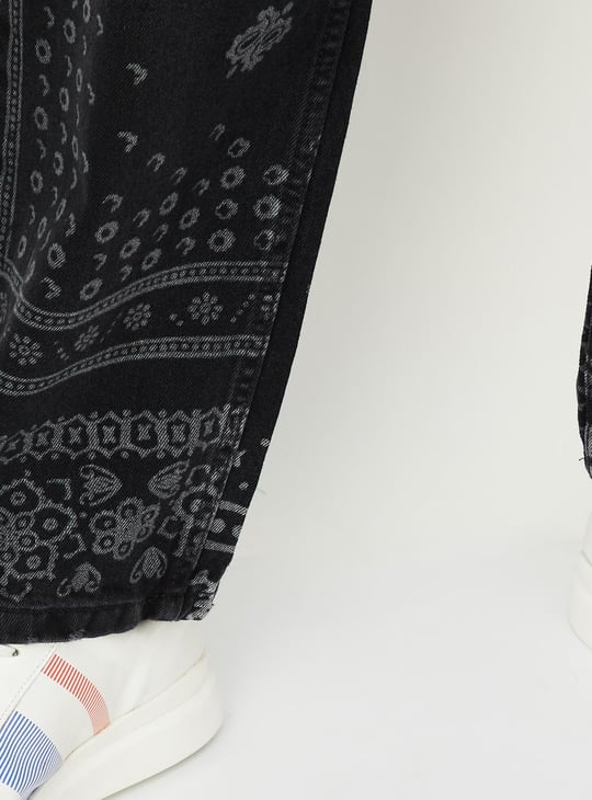 Men Printed Loose Fit Jeans