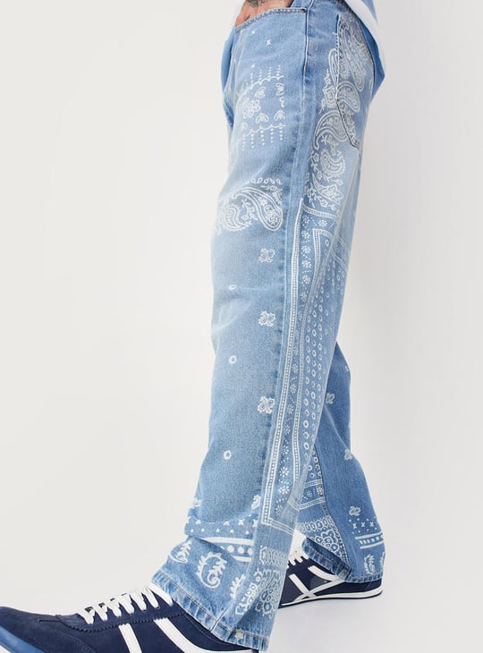 Men Printed Loose Fit Jeans