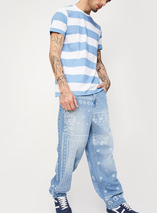 Men Printed Loose Fit Jeans