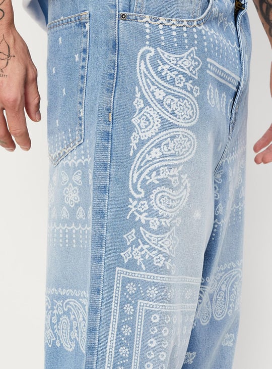 Men Printed Loose Fit Jeans