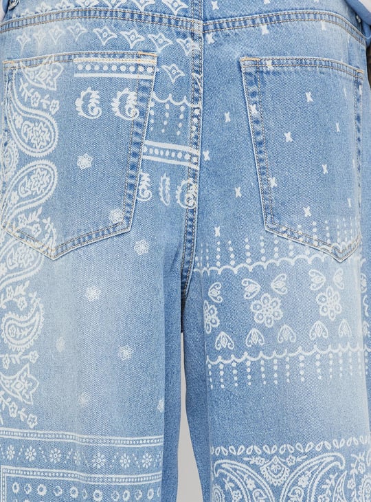 Men Printed Loose Fit Jeans