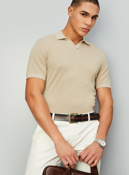 Men Flat Knit Polo