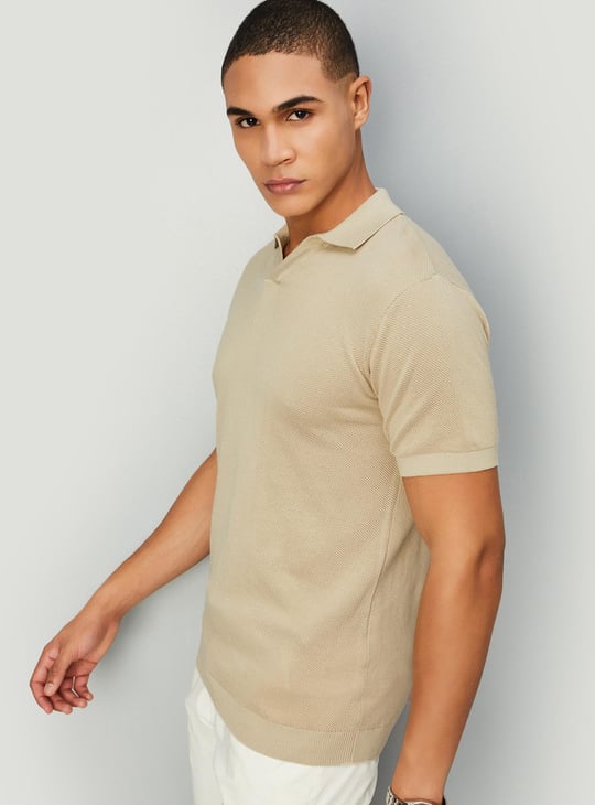 Men Flat Knit Polo