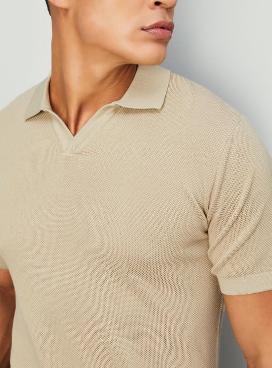 Men Flat Knit Polo