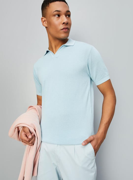 Men Flat Knit Polo