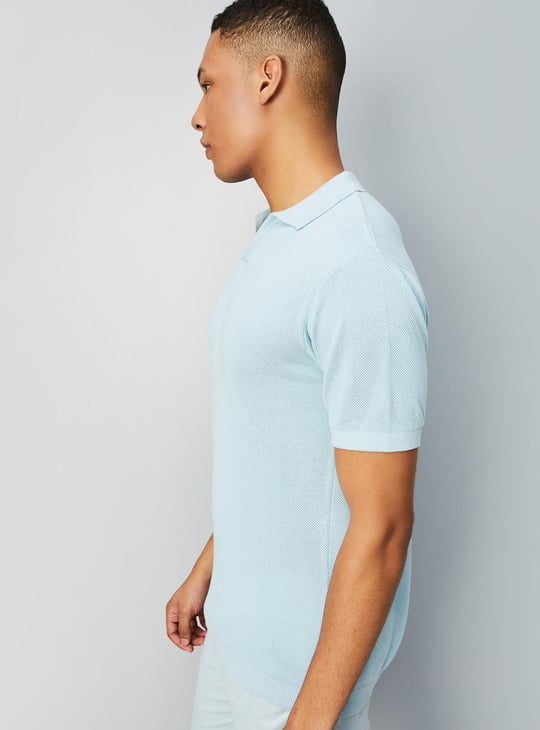 Men Flat Knit Polo