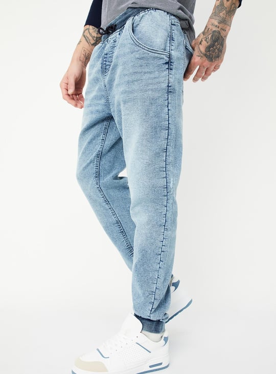 Men Washed Carrot Fit Denim joggers