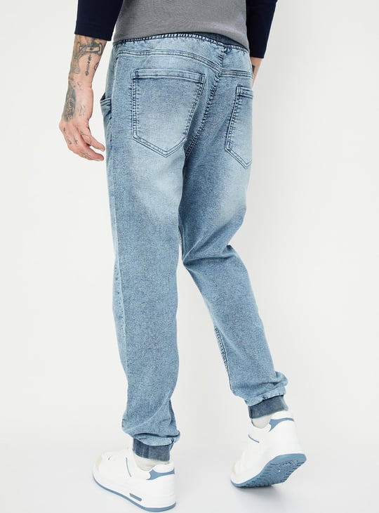 Men Washed Carrot Fit Denim joggers
