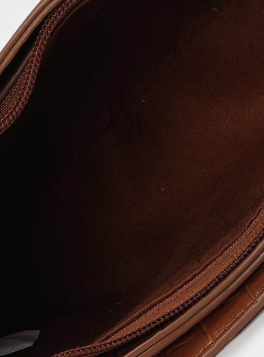 Women Croc Embossed Baguette Bag