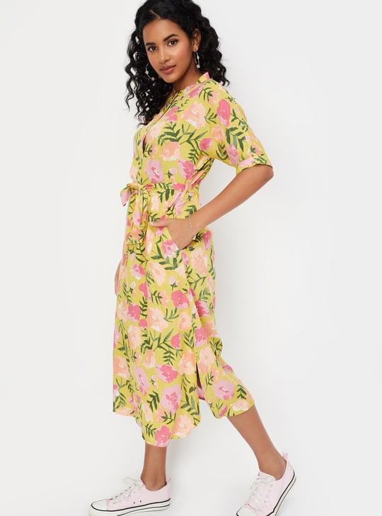 Women Floral Printed Midi Dress
