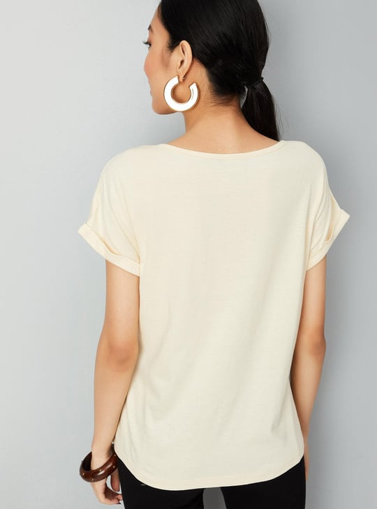 Women Solid Tie-up Neck Top