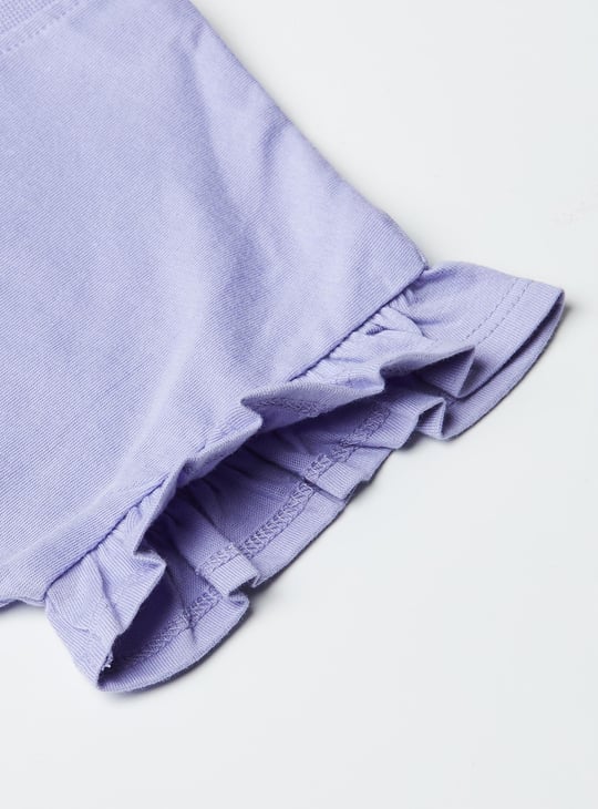 Girls Printed Top with Ruffled Sleeves