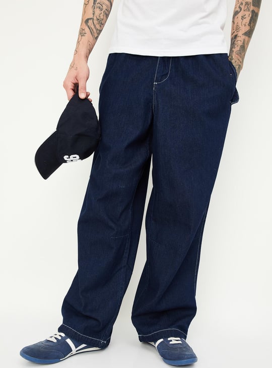Men Solid Loose Fit Jeans