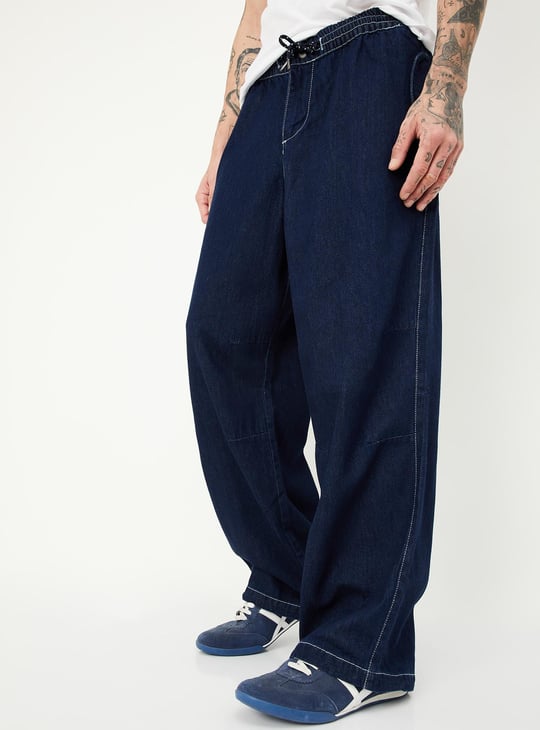 Men Solid Loose Fit Jeans