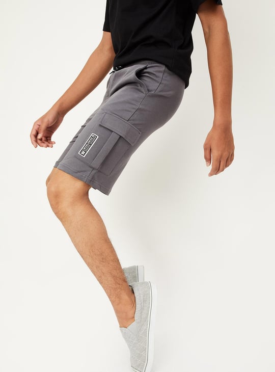 Boys Solid Cargo Shorts