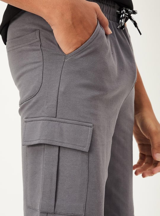 Boys Solid Cargo Shorts