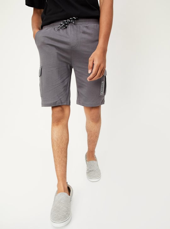 Boys Solid Cargo Shorts