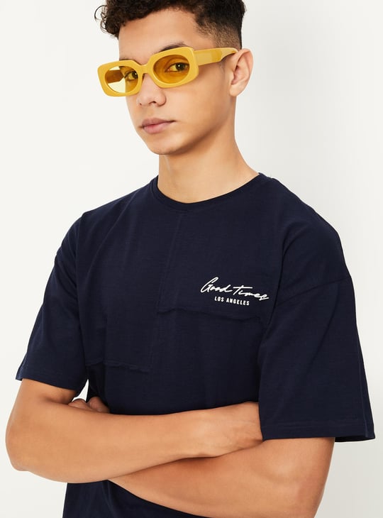 Boys Solid Drop Shoulder T-shirt