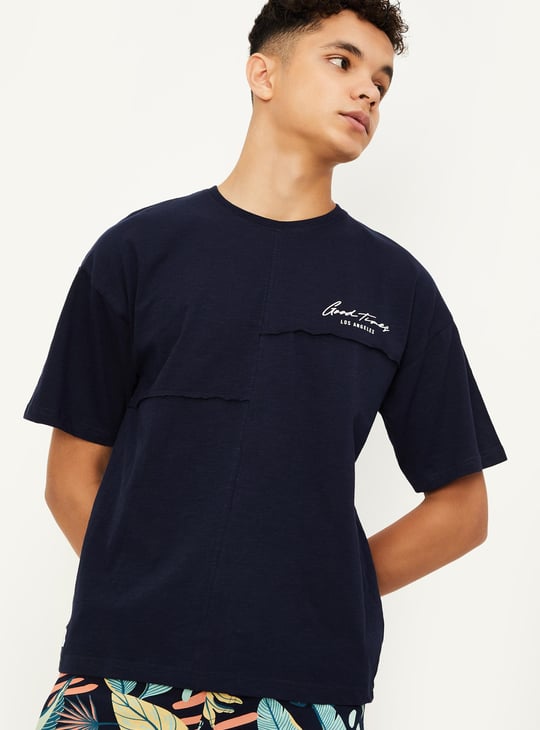 Boys Solid Drop Shoulder T-shirt