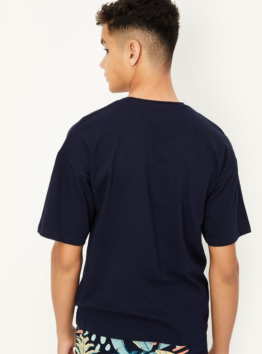 Boys Solid Drop Shoulder T-shirt