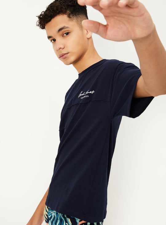 Boys Solid Drop Shoulder T-shirt