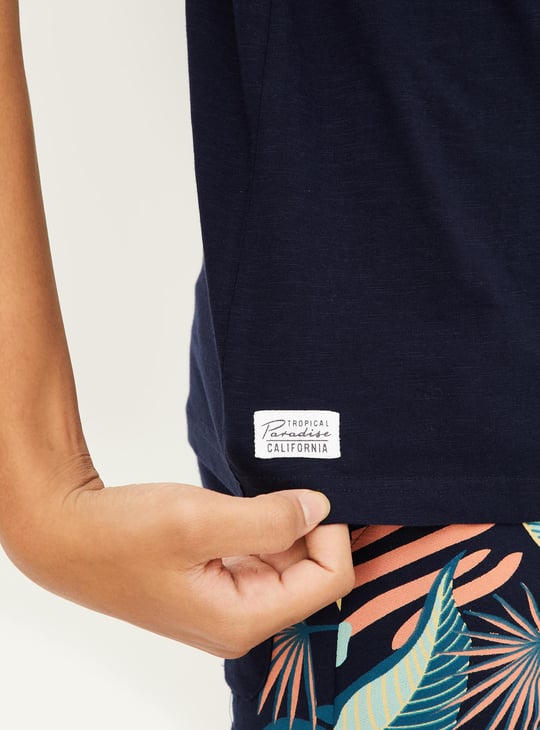 Boys Solid Drop Shoulder T-shirt