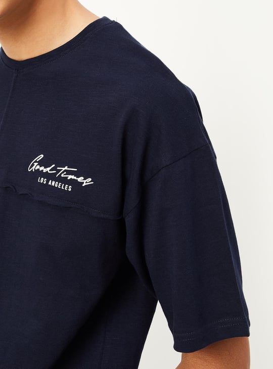 Boys Solid Drop Shoulder T-shirt