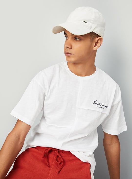 Boys Solid Drop Shoulder T-shirt